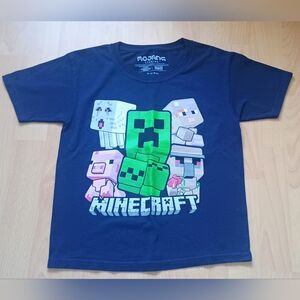 Kids Navy Blue Minecraft Tee Size Youth 8